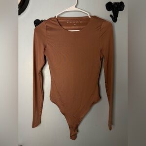 Aeropostale Women's Tan Long Sleeve Bodysuit